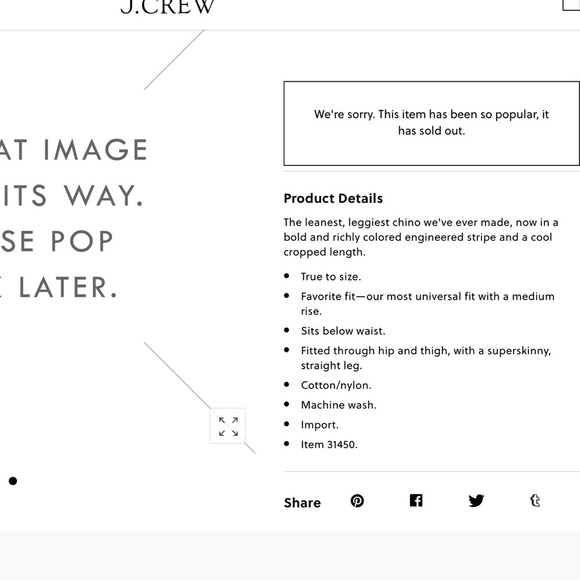 J.Crew COLLECTION BENNETT Chino In Multistripe  NWT - Picture 5 of 5